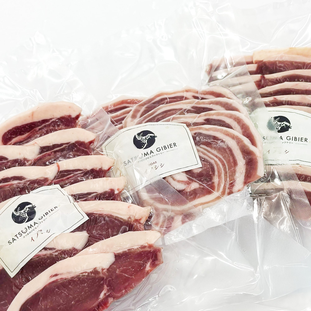 お買い得！猪肉スライス3種盛り合わせ 600g